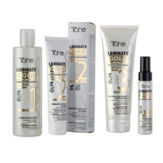 LAMINATE GOLD BIOPLASTIA PROFESSIONAL SYSTEM PACK -AMINOKWASY-  Zestaw profesjonalny do prostowania włosów (Szampon 300 ml, 2 x Krem Aminokwasy 100 ml+ 1 x VIOLET Krem Aminokwasy 100 ml, Maska 250 ml , Serum 60 ml)