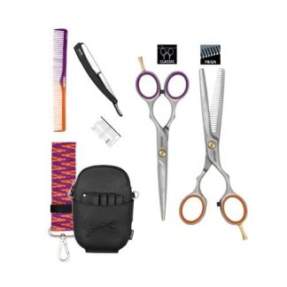 Zestaw BASIC SET THE STAGE IS YOURS ERGO SLICE Nożyczki + Degażówki fryzjerskie jednostronne Jaguar ERGO PRESTYLE SLICE 5,5" + Akcesoria