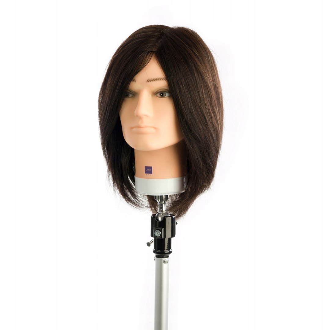 I103 Labo , GŁÓWKA Treningowa , fryzjerska , naturalna , ludzkie włosy , 30 cm