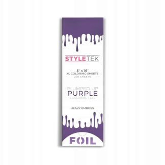 STYLETEK , Aluminiowa Folia fryzjerska , długa xl , paski , kolor purpurowy