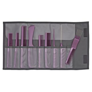 Zestaw grzebieni fryzjerskich 9 szt. k.fiolet