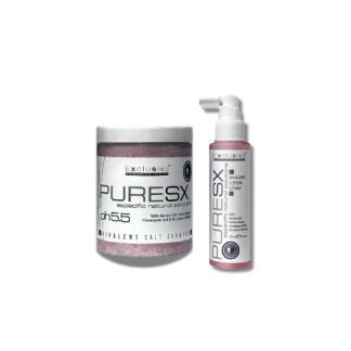 PURE SX BIVALENT Zestaw Szampon w paście z sola morską i himalajską 400 gr + Lotion do skóry przetłuszczającej się i z łupieżem 100 ml