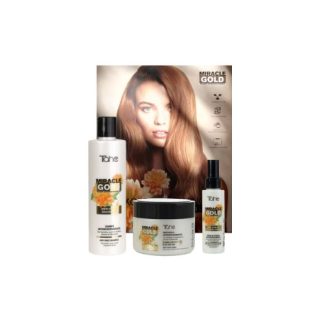 ZESTAW PACK MIRACLE GOLD ANTI FRIZZ Włosy Cienkie (Szampon 300ml + Maska 300ml + Serum 100ml)